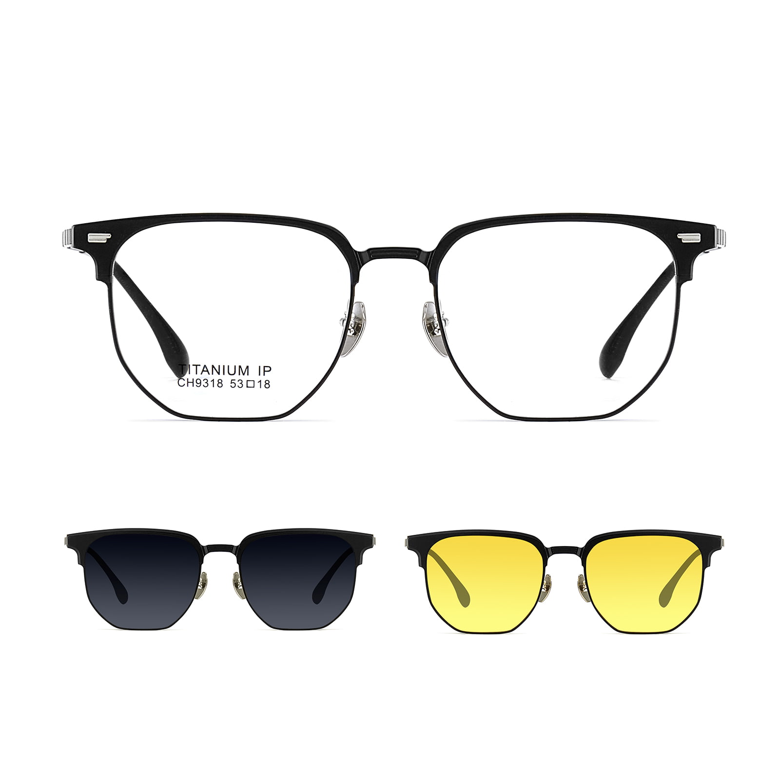CH9318 Polagánach Balla Mór Scáthán Trí-I-One Sunglasses Maighnéadacha
